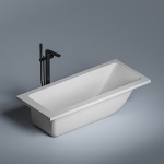 Ванна каменная VATE Nordys 170 со щелевым переливом БЕЛАЯ МАТОВАЯ